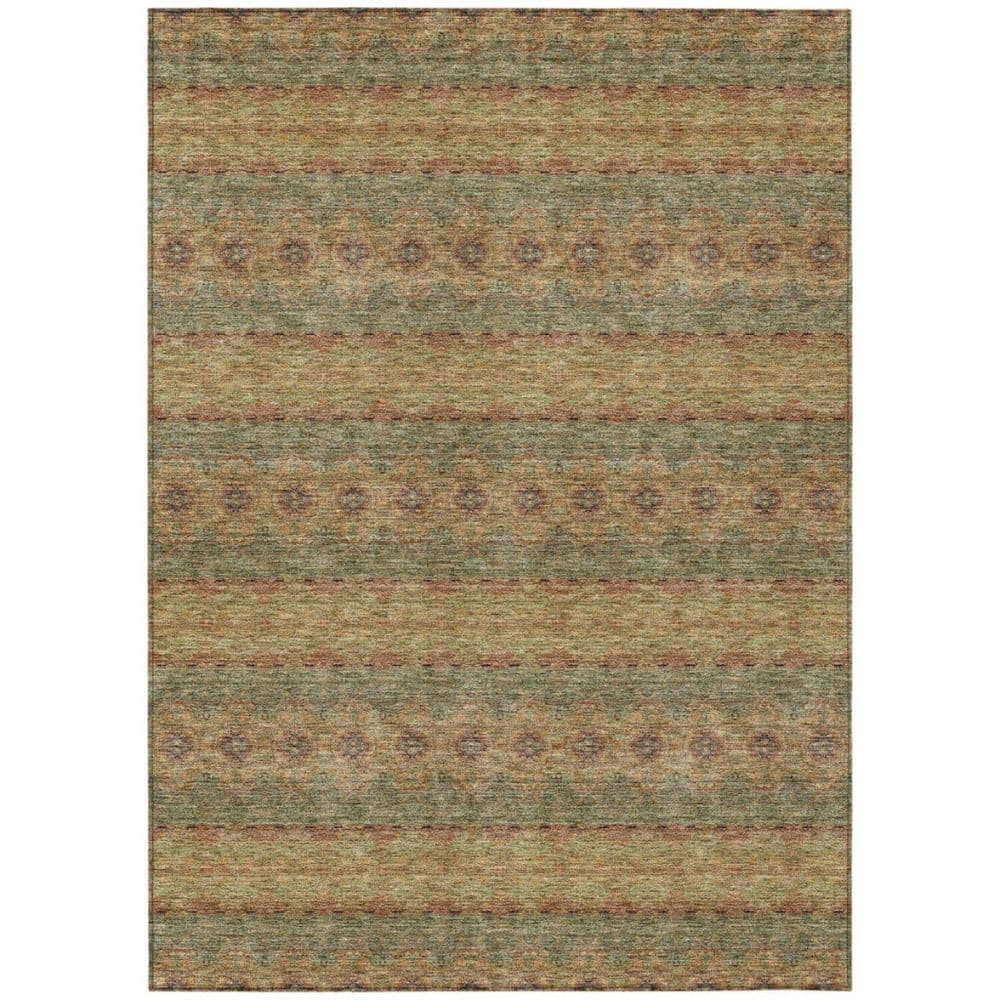 HomeRoots Artichoke Green, Olive Green 8 ft. x 10 ft. Woven Floral ...