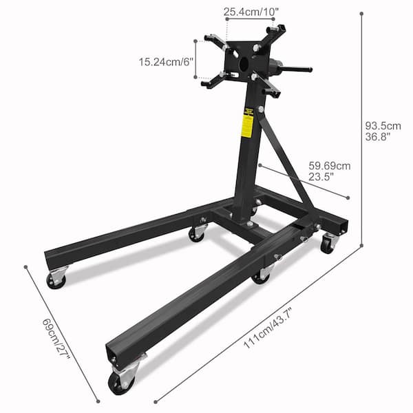 Engine Stand 2000 lbs (1 Ton) Heavy Duty Rotating Motor Stand with 360° Adjustable Head and 6 Wheel