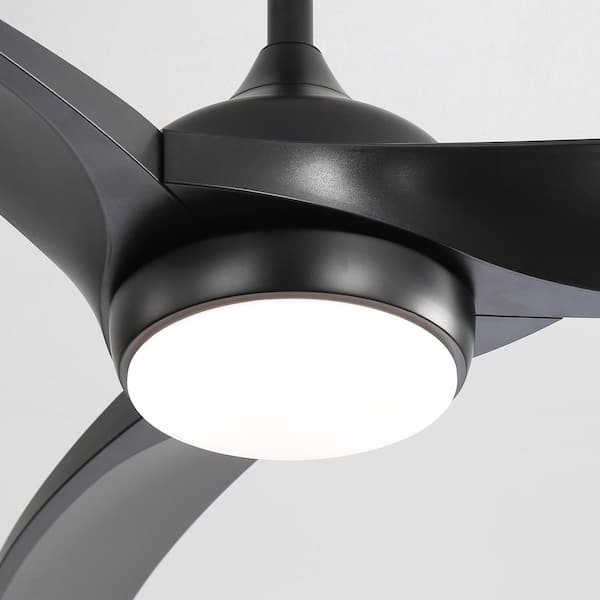 52 in. Indoor/Outdoor Standard Black Dimmable LED Downrod Mount Ceiling Fan with Light Kits and DC Remote Control