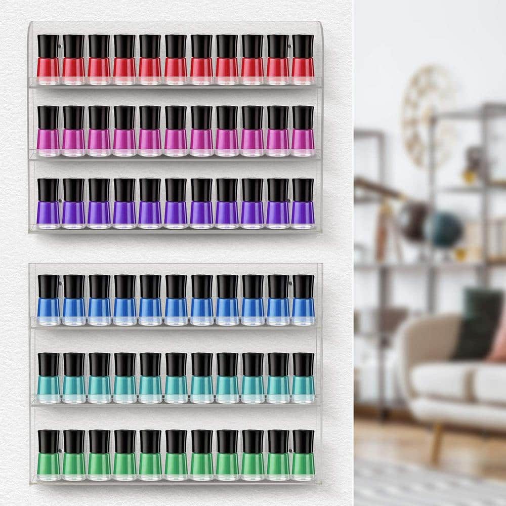 Clear Acrylic 6-Tier Nail Polish Wall Rack Display