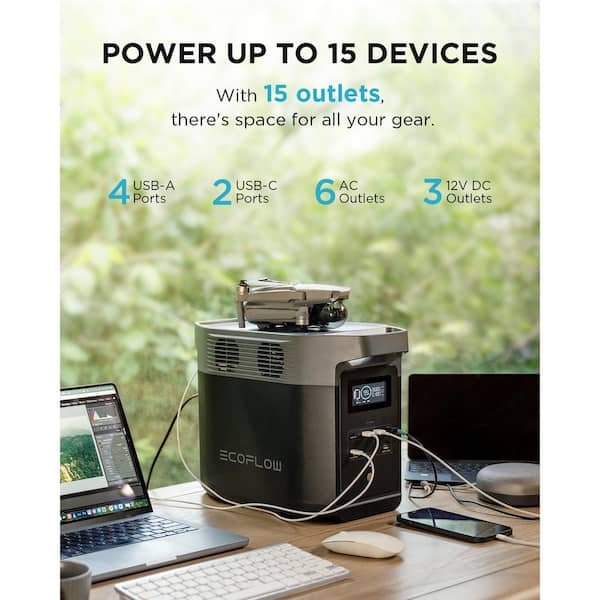 EcoFlow Battery Generator DELTA 2 Solar Generator, 1800W