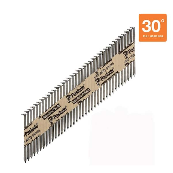 Paslode 2 in. x 0.113-Gauge 30-Degree Galvanized Ring Shank Paper Tape  Framing Nails (2,000 per Box) 650381 - The Home Depot