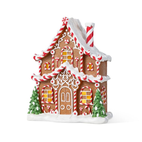 11.75 in. H Christmas Lighted Resin Village Table Decor