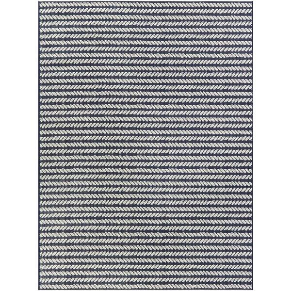 BALTA Dean Blue 5 ft. 3 in. x 7 ft. Striped Indoor/Outdoor Area Rug