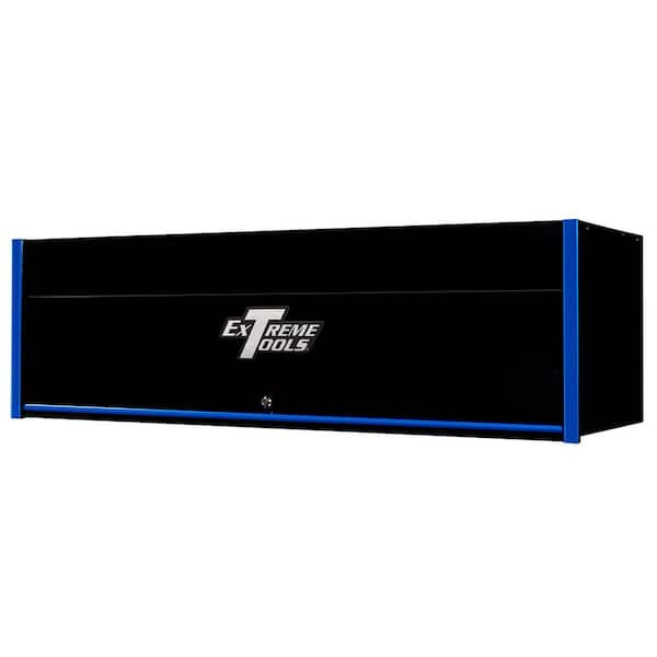 Extreme Tools RX Series 72 in. 0-Drawer Extreme Power Workstation Hutch in Black with Blue Handle