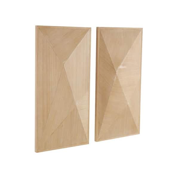 Litton Lane 16 in. Brown Wood 3D Geometric Wood Work Wall Decor (Set of 2)