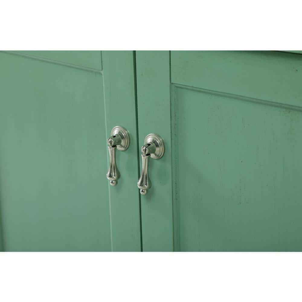 Vintage Mint Double Freestanding Bathroom Vanity with Marble Top
