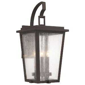 Cantebury 4-Light Sand Black with Gold Accents Outdoor Wall Mount Lantern Light