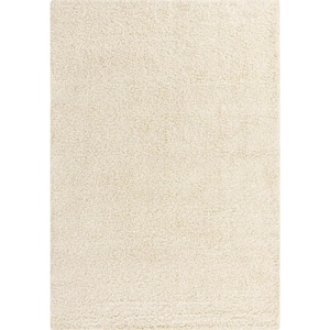 Solid Shag Pure Ivory 6' 1 x 9' 0 Area Rug