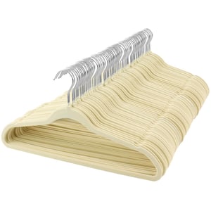 Cream Velvet Shirt Hangers 100-Pack