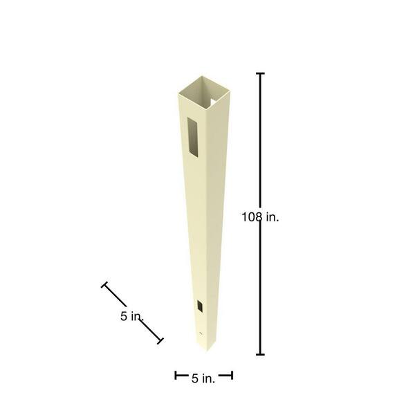 Barrette Outdoor Living Horizontal Fence 5 in. x 5 in. x 108 in. Sand Vinyl Line Post