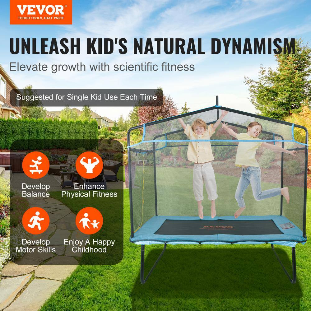 6-Foot Black Metal Kids' Trampoline with Enclosure