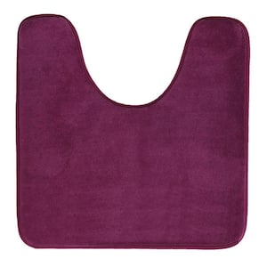 Purple 20 in. x 20 in. Solid Color Microfiber Contour Bath Mat