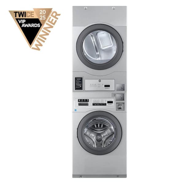 Commercial Grey Laundry Center with 3.5 cu. ft. Washer and 7 cu. ft. Gas Dryer,Coin-Operated and Free Use