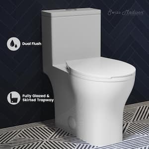 Sublime III 1-piece 0.95/1.26 GPF Dual Flush Round Toilet in White Seat Included