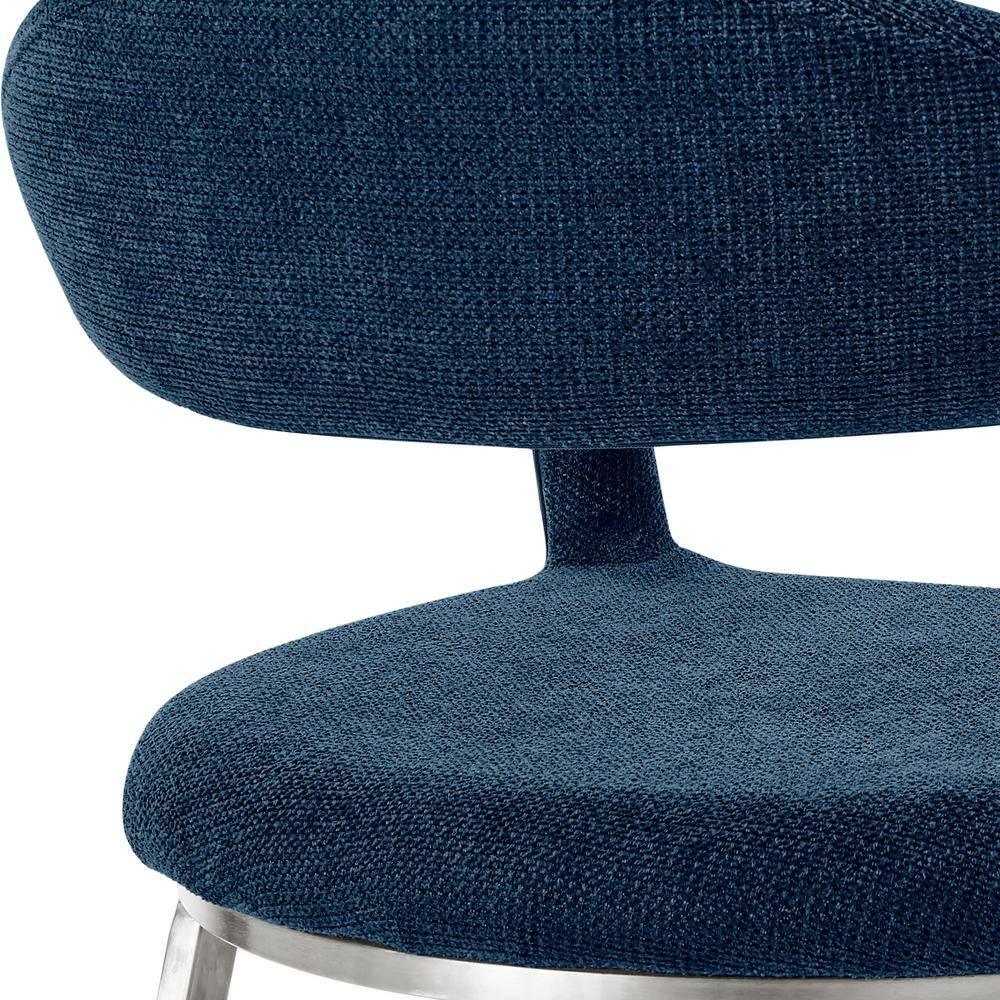Morgan Light Blue Faux Leather Upholstered Side Chair with Metal Legs
