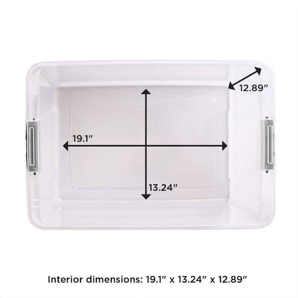 IRIS Plastic Storage Container With HandlesLatch Lid 22 x 16 12 x 13 Clear  - Office Depot