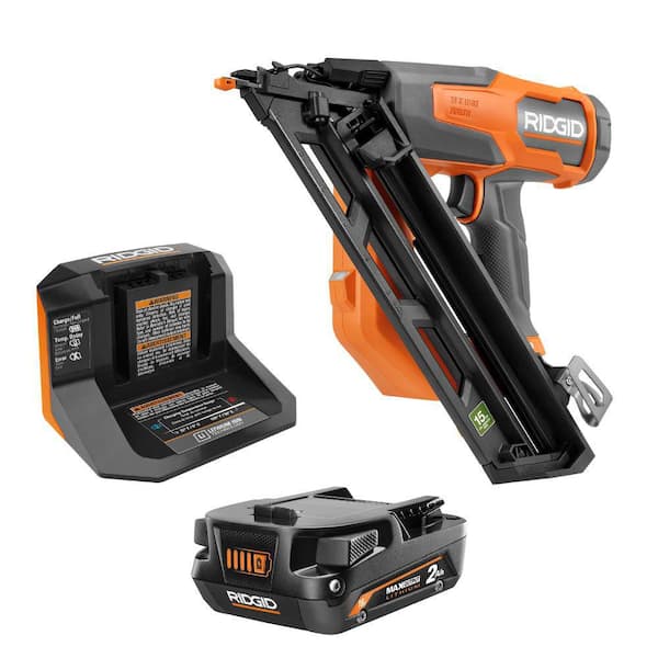 18V Brushless Cordless 15-Gauge Angled Finish Nailer Kit with 2.0Ah MAX Output Battery and Charger