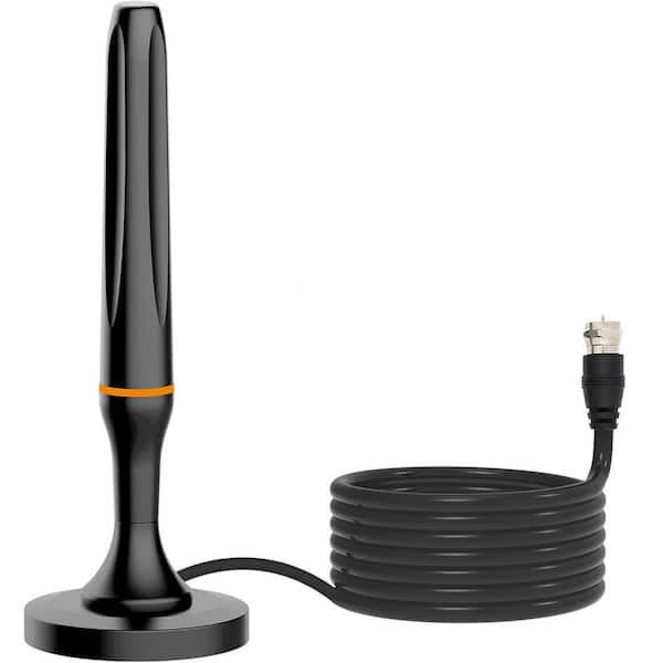 360 Reception Digital TV Antenna for Smart TV Indoor HDTV Supports 1080P 4K Black with Magnetic Base