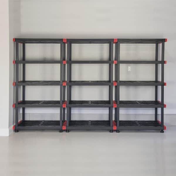 WerkWeit Plastic Wall Mounted Storage Rack, 30 Pieces, Black