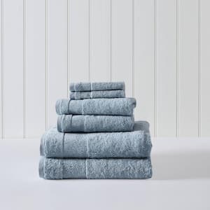 Island Retreat 6-Piece Blue Cotton Towel Set