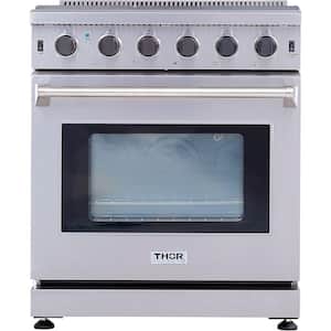 Pre-Converted Propane 30 in. 4.55 cu. ft. Professional Gas Range in Stainless Steel with Five Burners Single Oven