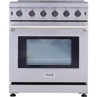 Pre-Converted Propane 30 in. 4.55 cu. ft. Professional Gas Range in Stainless Steel with Five Burners Single Oven