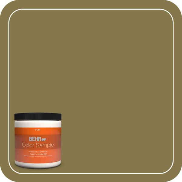BEHR PREMIUM PLUS 8 oz. #M330-7 Green Tea Leaf Flat Interior/Exterior Paint & Primer Color Sample