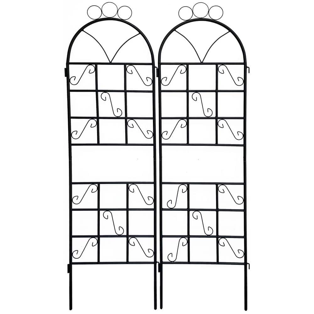 72 in. Metal Garden Trellis for Climbing Plants, Outdoor Rustproof Plant Su