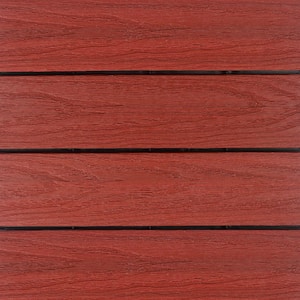 UltraShield Naturale 1 ft. x 1 ft. Quick Deck Outdoor Composite Deck Tile in Swedish Red (10 sq. ft. Per Box)