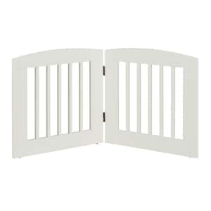 Ruffluv 24 in. H Wood 2-Panel Expansion White Pet Gate