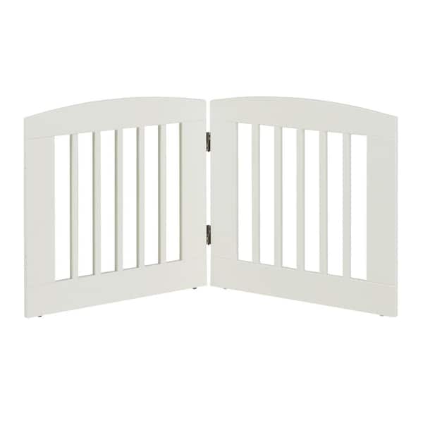 Camaflexi Ruffluv 24 in. H Wood 2-Panel Expansion White Pet Gate
