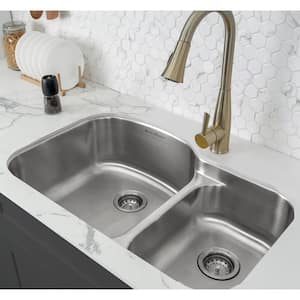 Toulouse 32 in. x 21 in. Stainless Steel, Dual Basin, Undermount Kitchen Sink