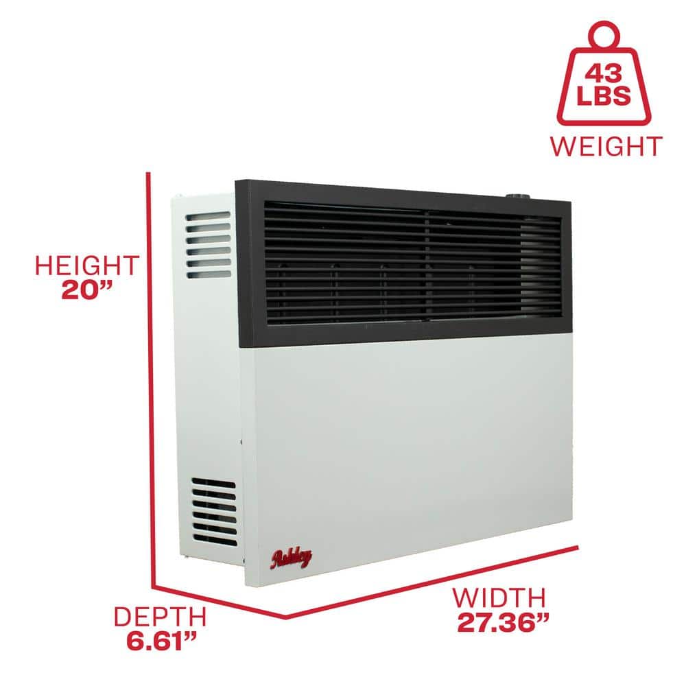 Ashley 17,000 BTU Black and White Stainless Steel Wall Heater