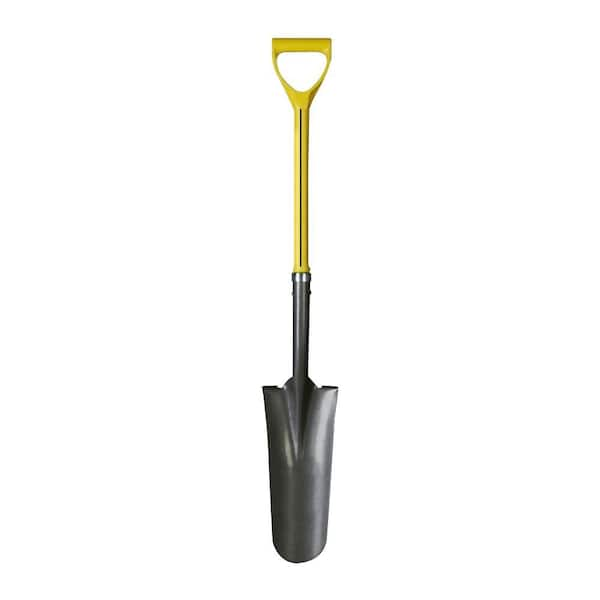 Nupla 27 in. D-Grip Fiberglass Handle 14 in. Hollow Back Blade Drain Spade