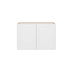 Easy-DIY 36 in. W x 24 in. D x 24 in. H in Shaker White Ready to Assemble Wall Refrigerator Kitchen Cabinet with 2 Doors