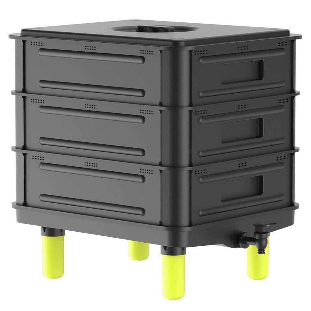 Vermin Proof Composter Justincity 3-Layer Worm Composter 50L Indoor Outdoor Vermicomposting ...
