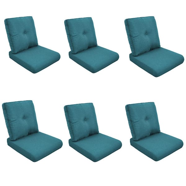 moosprr Modern 22 in. x 25 in. 12-Piece Deep Seating Outdoor Lounge Chair Cushion Set in Peacock Green (6-Set)