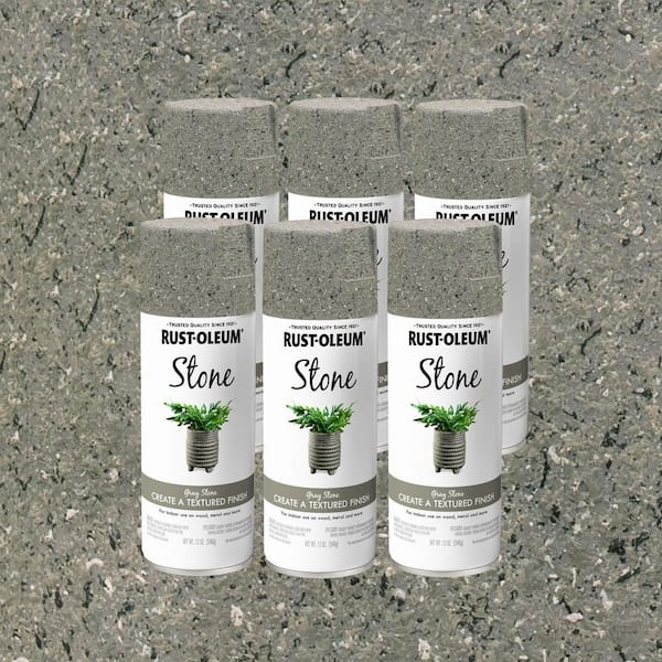 12 oz. Stone Creations Gray Stone Textured Finish Spray Paint (6-Pack)