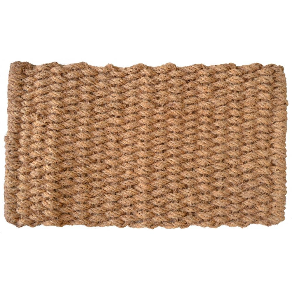 HF by LT Boho Market Rubber and Coir Flatweave Doormat, 18 x 30 Inches, Durable