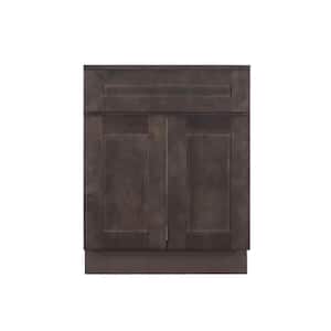 Lancaster Shaker Assembled 24 in. W x 21 in. D x 33 in. H Bath Vanity Cabinet with 2 Doors in Vintage Charcoal