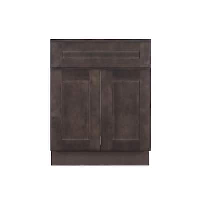 Lancaster Shaker Assembled 30 in. x 34.5 in. x 24 in. Sink Base Cabinet with 2 Doors in Vintage Charcoal