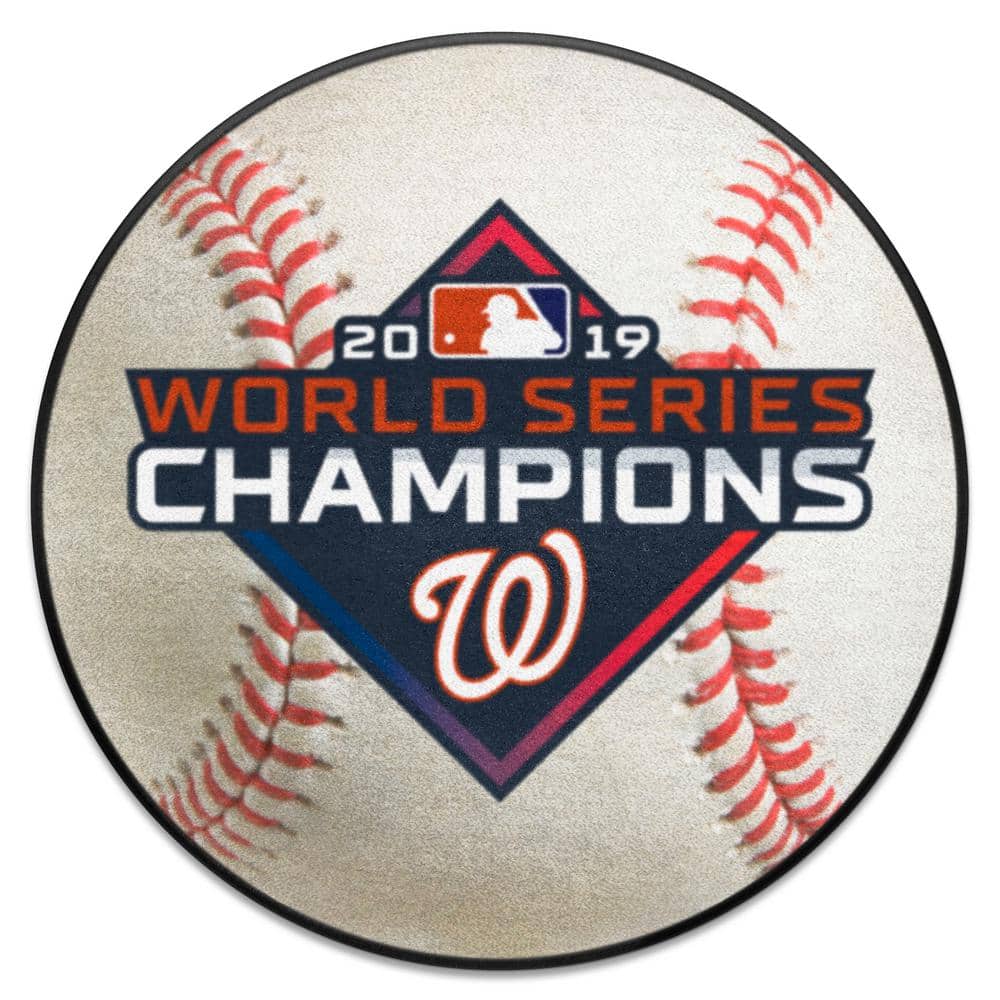 FANMATS Washington Nationals 2019 World Series Champions Baseball Blue 2  ft. x 2 ft. Round Area Rug 22302 - The Home Depot