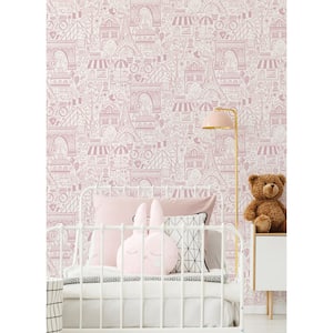 Oui Paris Pink Peel and Stick Wallpaper Sample
