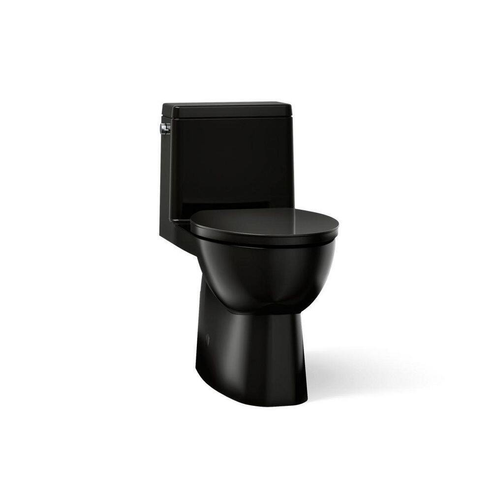 Reach 12 inch 1-piece 1.28 GPF Single Flush Elongated Toilet in Black Seat Included price history on PriceWatchPro