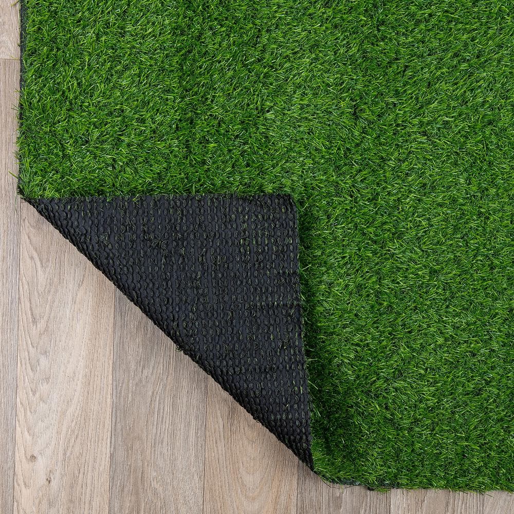 Green Synthetic Artificial Grass Indoor Outdoor Area Rug 6'6"x9'