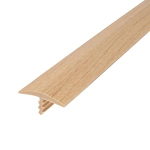 11/16 in. natural maple Flexible Polyethylene Center Barb Bumper Tee Moulding Edging 25 foot long Coil