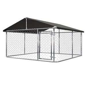 Outdoor Dog Playpen 7.5 ft. x 7.5 ft. Heavy-Duty Dog Kennel House Mesh Dog Big Cage Pet Steel Fence with Secure Lock