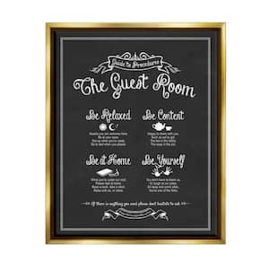 The Guest Room Guide by Lettered and Lined Floater Frame Typography Wall Art Print 31 in. x 25 in.
