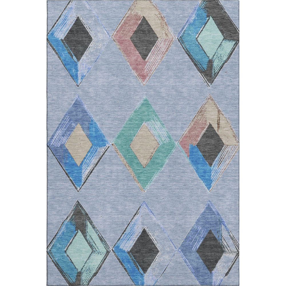 Mayfield Premium Machine Washable Abstract AMF2004 Denim 3 ft. x 5 ft. Area Rug price history on PriceWatchPro